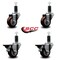 Service Caster 3'' Maroon Poly Wheel Swivel 1-1/4'' Expanding Stem Caster Set 2 Brakes, 4PK SCC-EX20S314-PPUB-MRN-2-PLB-2-114 - alternate 5